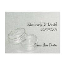 Wedding Rings Save The Date Card (Silver) postcards by allweddingproducts Wedding Rings Save The Date Card (Silver) postcards