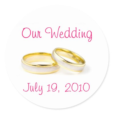 Wedding Rings Round Sticker