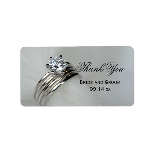 Wedding Rings Thank You Label Personalized Address Label