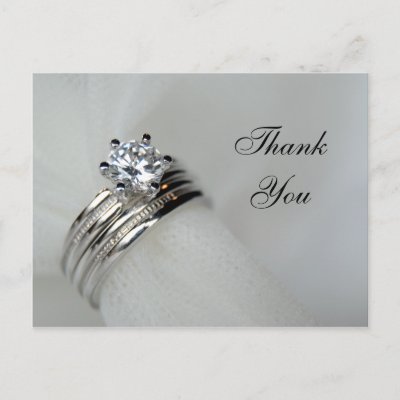 Wedding Rings Thank You Postcard by loraseverson