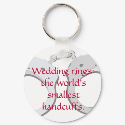 Wedding rings:  the world's smallest handcuffs Keychain by bachelorpartyportal