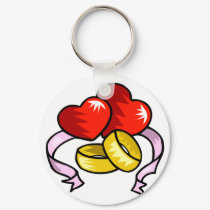 Wedding Rings Under Heart keychains by TheBridalShop Wedding Rings Under Heart keychains