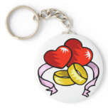 Wedding Rings Under Heart Key Chain