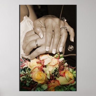wedding rings w flowers print by island gir1