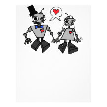 Wedding robots letterhead template