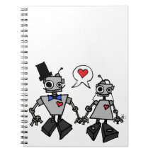 Wedding robots spiral notebooks