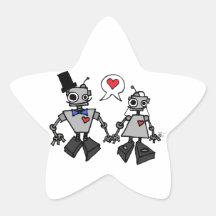 Wedding robots sticker