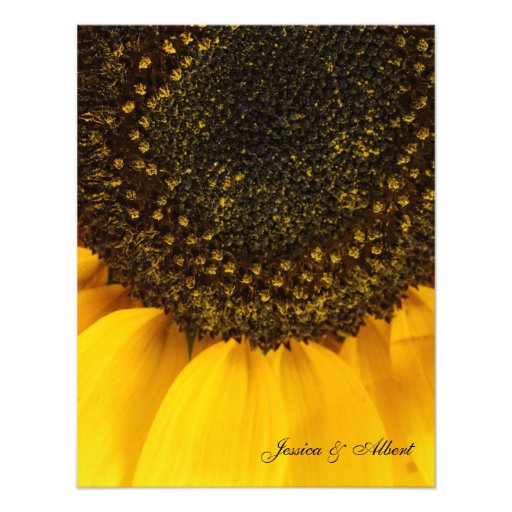 Wedding romantic sunflowers invitation