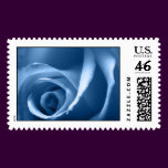 Wedding Rose In Blue Postage Stamp