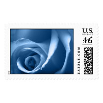 Wedding Rose In Blue Postage Stamp