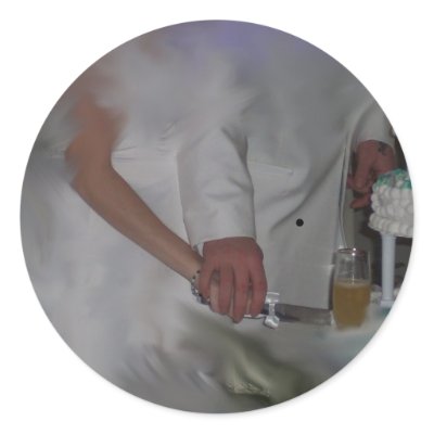 wedding round sticker