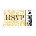 Wedding RSVP Brown Tan Postage postage by Initialreaction Wedding RSVP Brown Tan Postage postage