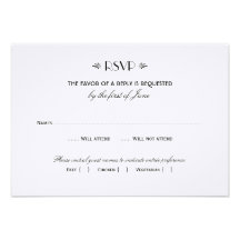 Wedding RSVP Card 2 | Art Deco Elegant Style
