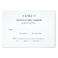 Wedding RSVP Card 2 | Art Deco Elegant Style Custom Invites