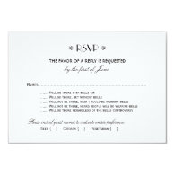 Wedding RSVP Card 3 | Art Deco Elegant Style Custom Invites