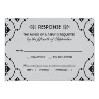 Wedding RSVP Card | Art Deco Style Personalized Invites