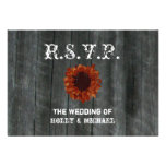 Wedding RSVP Card - Barnwood & Sunflower Invite