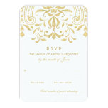 Wedding RSVP Card | Gold Vintage Glamour Announcement