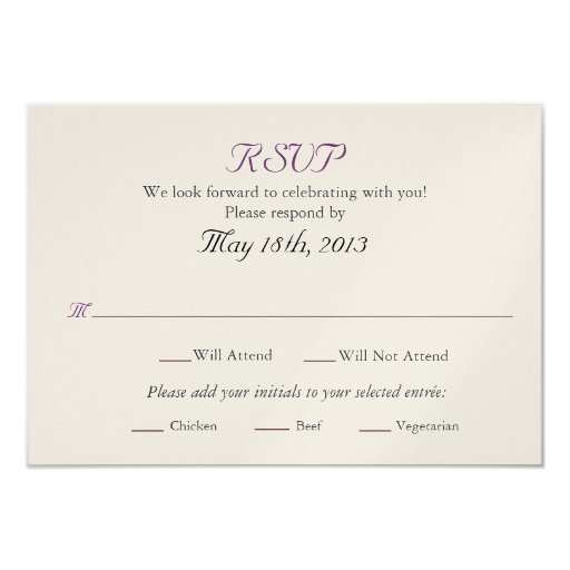 wedding rsvp card size