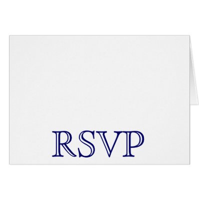 Wedding RSVP Cards Navy Blue and White