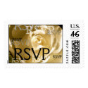 Wedding RSVP Cream Rose Postage postage