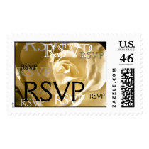 Wedding RSVP Cream Rose Postage postage