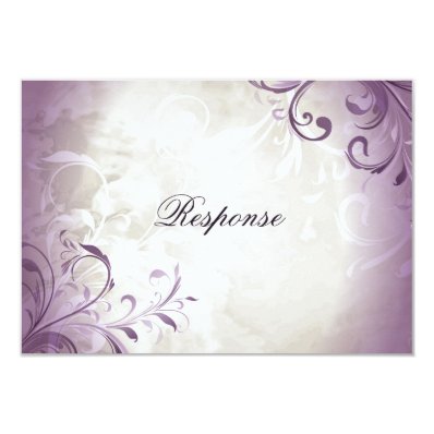 Wedding RSVP Elegant Vintage Foliage & Swirl Custom Announcements