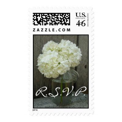 Wedding RSVP Postage - Hydrangeas In A Jar