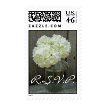 Wedding RSVP Postage - Hydrangeas In A Jar