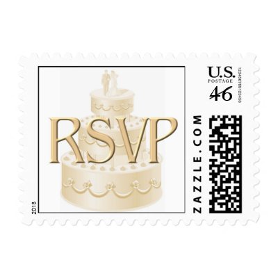 Wedding RSVP postage stamps