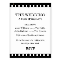 Wedding RSVP Postcard With A Movie Film Theme at Zazzle