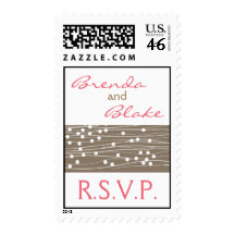 Wedding RSVP stamp - Organic Dots and Lines