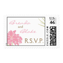 Wedding RSVP stamp - Tropical Lilies