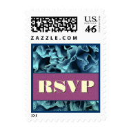 Wedding RSVP Turquoise and Magenta Flower Petals stamp
