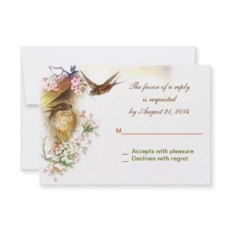wedding rsvp with birds