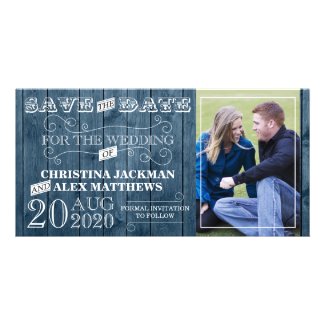 Wedding Rustic Vintage Save The Date Photo Photo Card