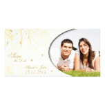 Wedding Save the Date Announcement Floral Swirl Photo Card
