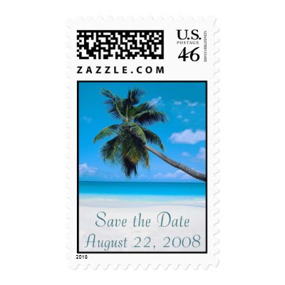 Wedding Save the Date Beach White Sand Stamp