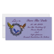 Wedding Save The Date Birds On Wreath Card photo cards