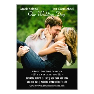 Wedding Save the Date Card | Movie Poster Design Custom Invites