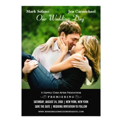 Wedding Save the Date Card | Movie Poster Design Custom Invites