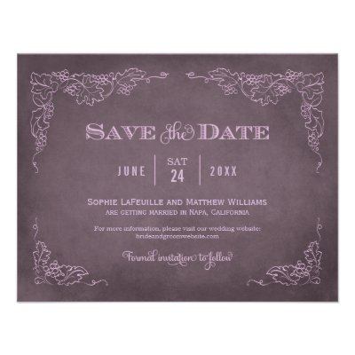 Wedding Save the Date Card | Vintage Wine Vineyard