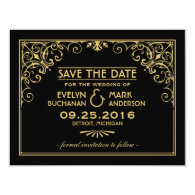 Wedding Save the Date Cards | Art Deco Style Custom Announcement