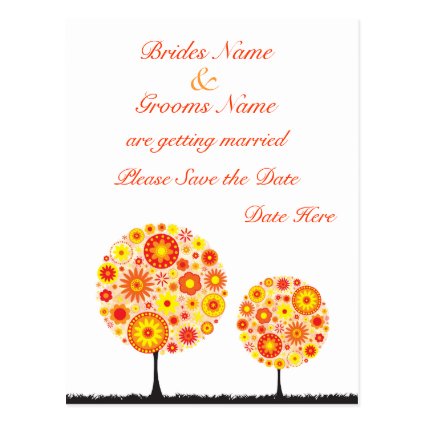 Wedding Save The Date - Flower Wishing Tree Post Card