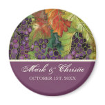 Wedding Save the Date Magnet Autumn Grape Leaf