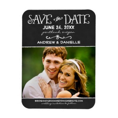 Wedding Save the Date Magnet Chalkboard Love by Plush Paper