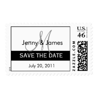 Wedding Save the Date Monogram US Postage stamp