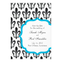 Wedding Save the Date | New Orleans | Turquoise Personalized Announcement