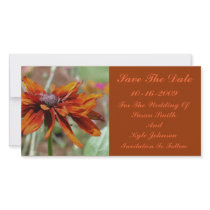 Wedding Save The Date Orange Daisy Flower Card photo cards by SmilinEyesTreasures Wedding Save The Date Orange Daisy Flower Card photo cards