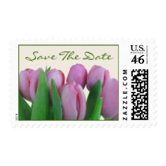 Wedding Save The Date Postage - Pink Tulips
